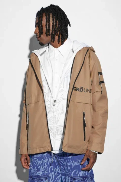 Ecko Unltd Nylon Ripstop Anorak In Dk Khaki
