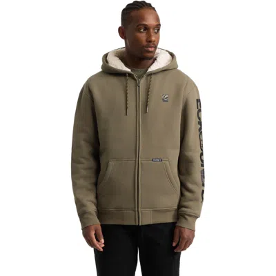 Ecko Unltd One Hit Faux Shearling Hoodie In Olive