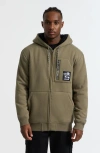 Ecko Unltd . Printed Zip Faux Shearling Hoodie