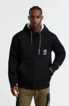 Ecko Unltd . Printed Zip Faux Shearling Hoodie