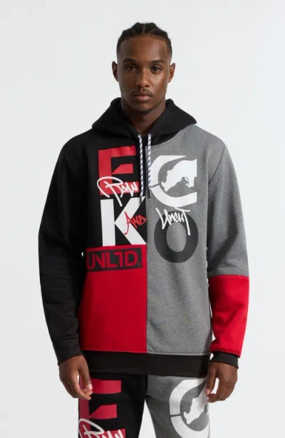 Ecko Unltd . Team Up Hoodie In Grey Marled