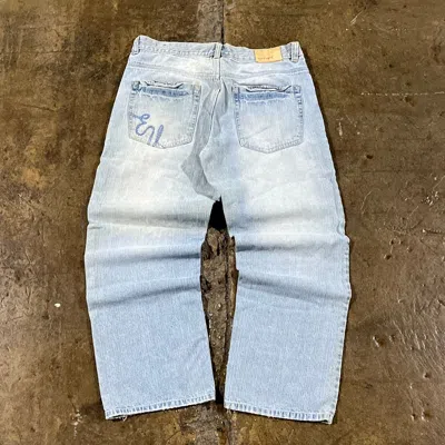 Pre-owned Ecko Unltd X Jnco Crazy Vintage Y2k Ecko Unltd Baggy Jeans Wide Leg Skater In Blue