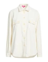 Éclà Woman Shirt Cream Size 10 Polyester, Nylon, Elastane In White