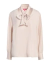 Éclà Woman Top Beige Size 10 Recycled Polyester, Polyester, Elastane