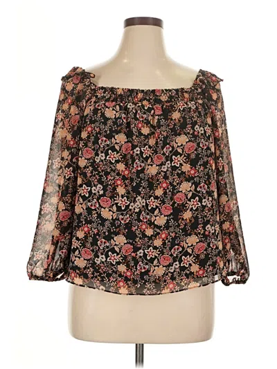 Pre-owned Eclair 3/4 Sleeve Blouse In Black