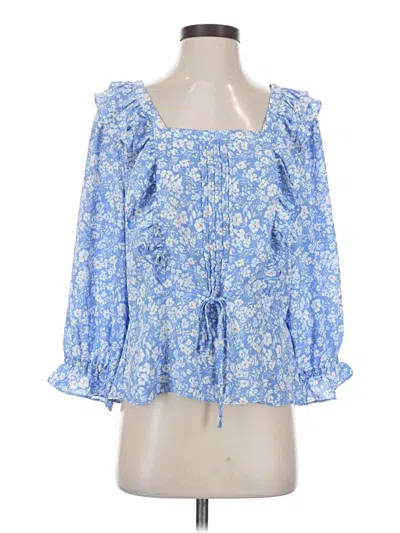 Pre-owned Eclair 3/4 Sleeve Blouse In Blue