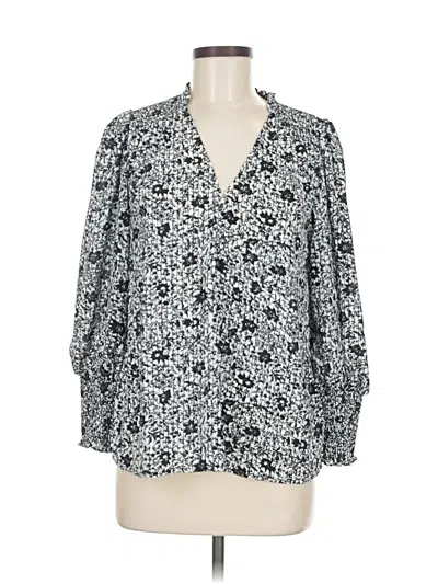 Pre-owned Eclair Long Sleeve Blouse In Silver