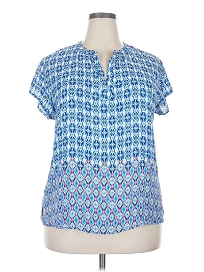 Pre-owned Eclair Short Sleeve Blouse In Blue