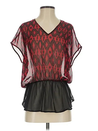 Pre-owned Eclair Short Sleeve Blouse In Red