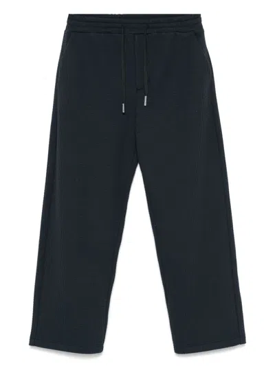 E'clat Concealed Front Zip Sweatpants In Blue