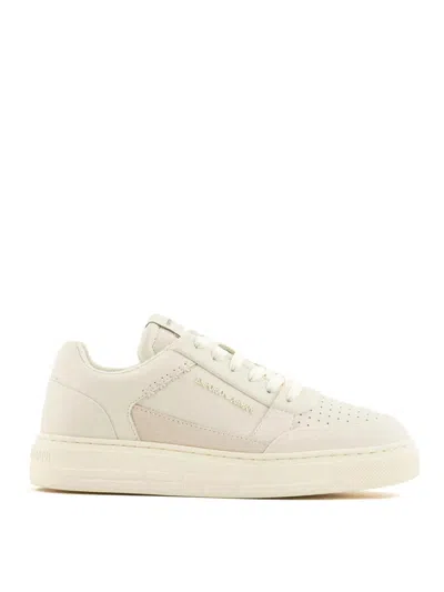 E'clat Logo Leather Trainers In White