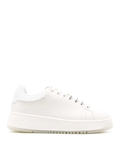 E'clat Logo Leather Sneakers In White