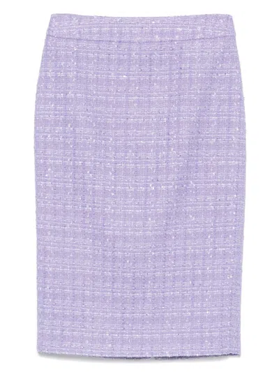 E'clat Tweed Skirt In Purple