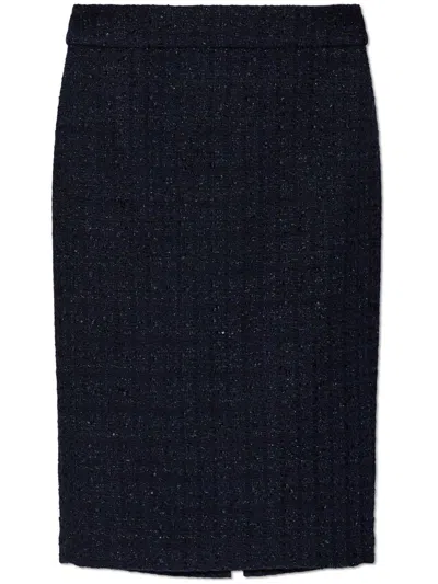 E'clat Tweed Skirt In Blue