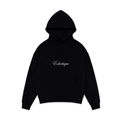 Éclectique Black  Script Logo Mid-weight Cotton Jersey Hoodie