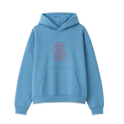 Éclectique Blue Lightweight Terry Hoodie - Words Of Wisdom