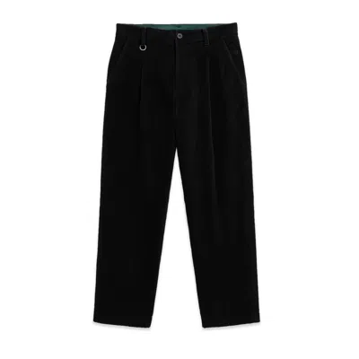 Éclectique Men's Black Pleated Corduroy Trousers - Mercer