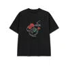 Éclectique Men's Black Three Roses T-shirt In Black