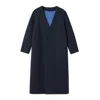 Éclectique Men's Blue Kanso Collarless Long Coat In Blue