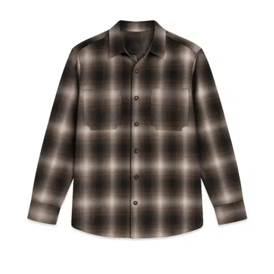 Éclectique Men's Brown / Black Plaid Cotton Button Up Shirt - Mercer In Multi