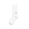 Éclectique Men's White Logo Socks With Green Script Logo In White