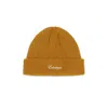 Éclectique Men's Yellow Script Logo Fisherman Beanie In Ginger In Brown