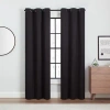 Eclipse Aldera Grommet Top Blackout Set Of 2 Curtain Panel In Black