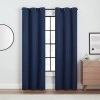 Eclipse Aldera Grommet Top Blackout Set Of 2 Curtain Panel In Blue