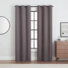 Eclipse Aldera Grommet Top Blackout Set Of 2 Curtain Panel In Gray