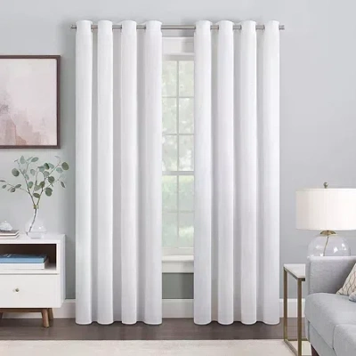 Eclipse Allira Grommet Top Light-filtering Set Of 2 Curtain Panel In White
