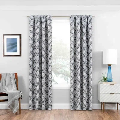 Eclipse Benchley Solid Blackout Thermal Rod Pocket Single Curtain Panel In Charcoal