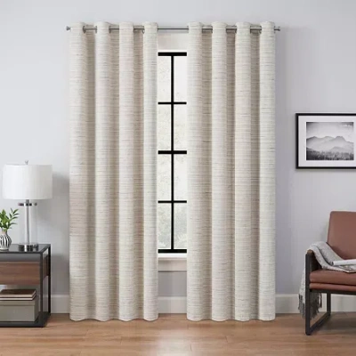 Eclipse Branson Magnitech Grommet Top 100% Blackout Single Curtain Panel In White