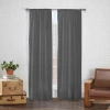 Eclipse Cadenza Microfiber Rod Pocket Panel Pair (2 Panels) In Smoke