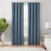 Eclipse Cannes Magnitech Rod Pocket 100% Blackout Single Curtain Panel In Blue