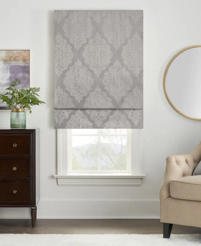 Eclipse Carlton Blackout Cordless Roman Shade, 64" X 35" In Silver-tone