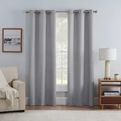 Eclipse Carter Grommet Top Energy Saving Light-filtering Set Of 2 Curtain Panel In Gray