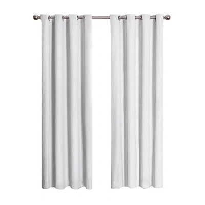 Eclipse Cassidy Grommet Top Blackout Single Curtain Panel In White