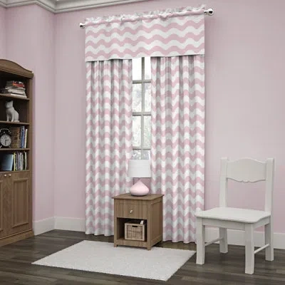 Eclipse Chevron Thermal Blackout Rod Pocket Single Curtain Panel In Magnolia