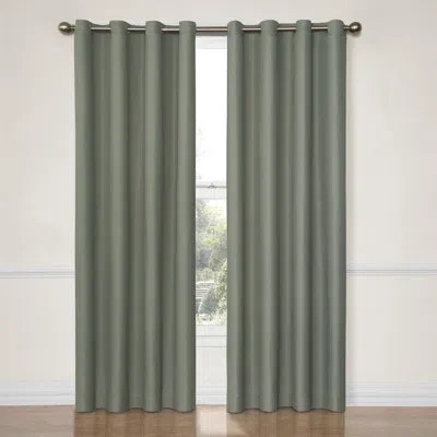 Eclipse Dane Single Blackout Curtain Panel In River Blue