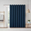 Eclipse Darrell Blackout Grommet Top Single Patio Door Curtain In Blue