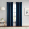 Eclipse Darrell Grommet Top Energy Saving Blackout Single Curtain Panel In Blue