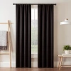 Eclipse Darrell Rod Pocket Blackout Single Curtain Panel In Black