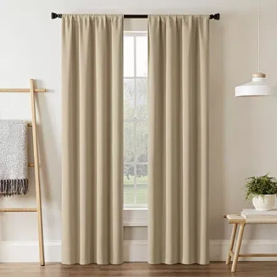 Eclipse Darrell Rod Pocket Blackout Single Curtain Panel In Brown