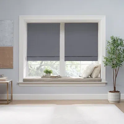 Eclipse Dillan Blackout Roman Shade In Gray