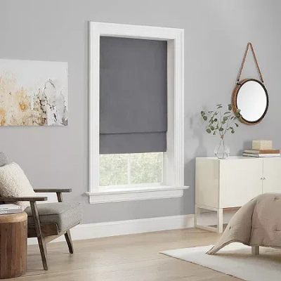 Eclipse Dillan Energy Saving Cordless Blackout Roman Shade In Gray