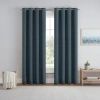 Eclipse Dutchess Grommet Top 100% Blackout Single Curtain Panel In Blue