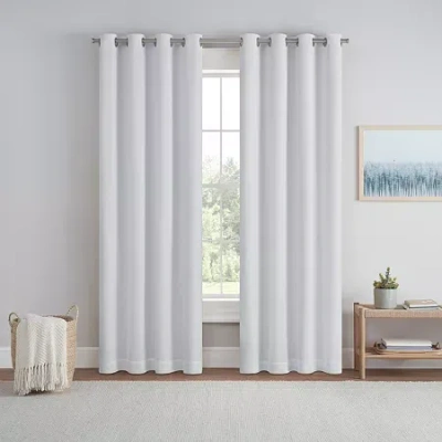 Eclipse Dutchess Grommet Top 100% Blackout Single Curtain Panel In White