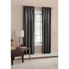 Eclipse Elvan Rod Pocket Light-filtering Set Of 2 Curtain Panel In Gray