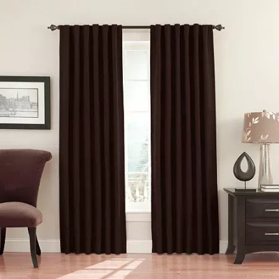 Eclipse Fresno Rod Pocket Blackout Single Curtain Panel In Brown