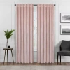 Eclipse Harper Rod Pocket Back Tab Energy Saving Blackout Single Curtain Panel In Pink